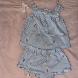 Carter's Blue Floral Diaper Cover Set